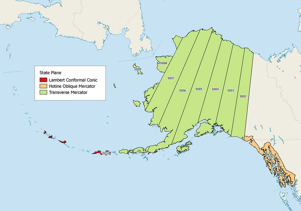 Alaska State Plane Coordinate System Map Projections
