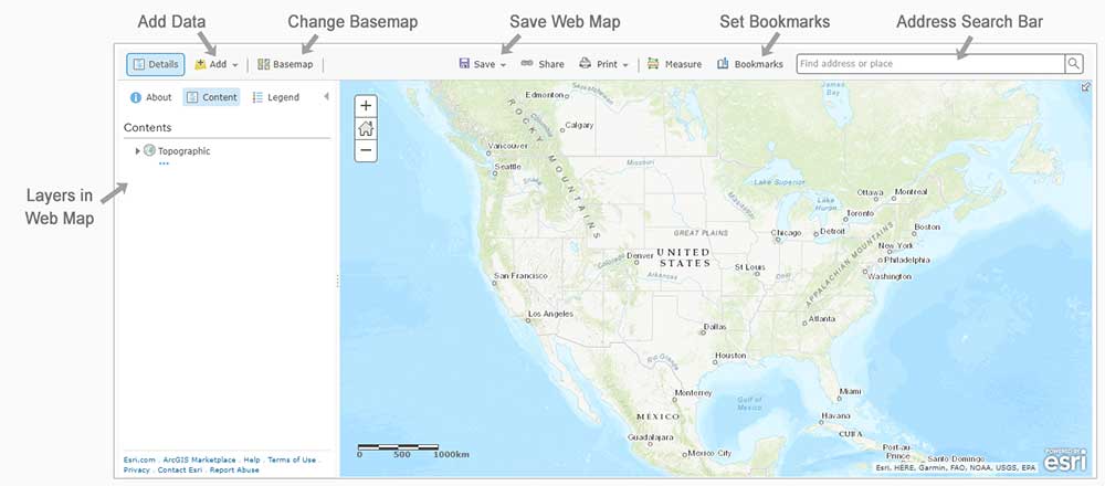ArcGIS Online Webmap Interface
