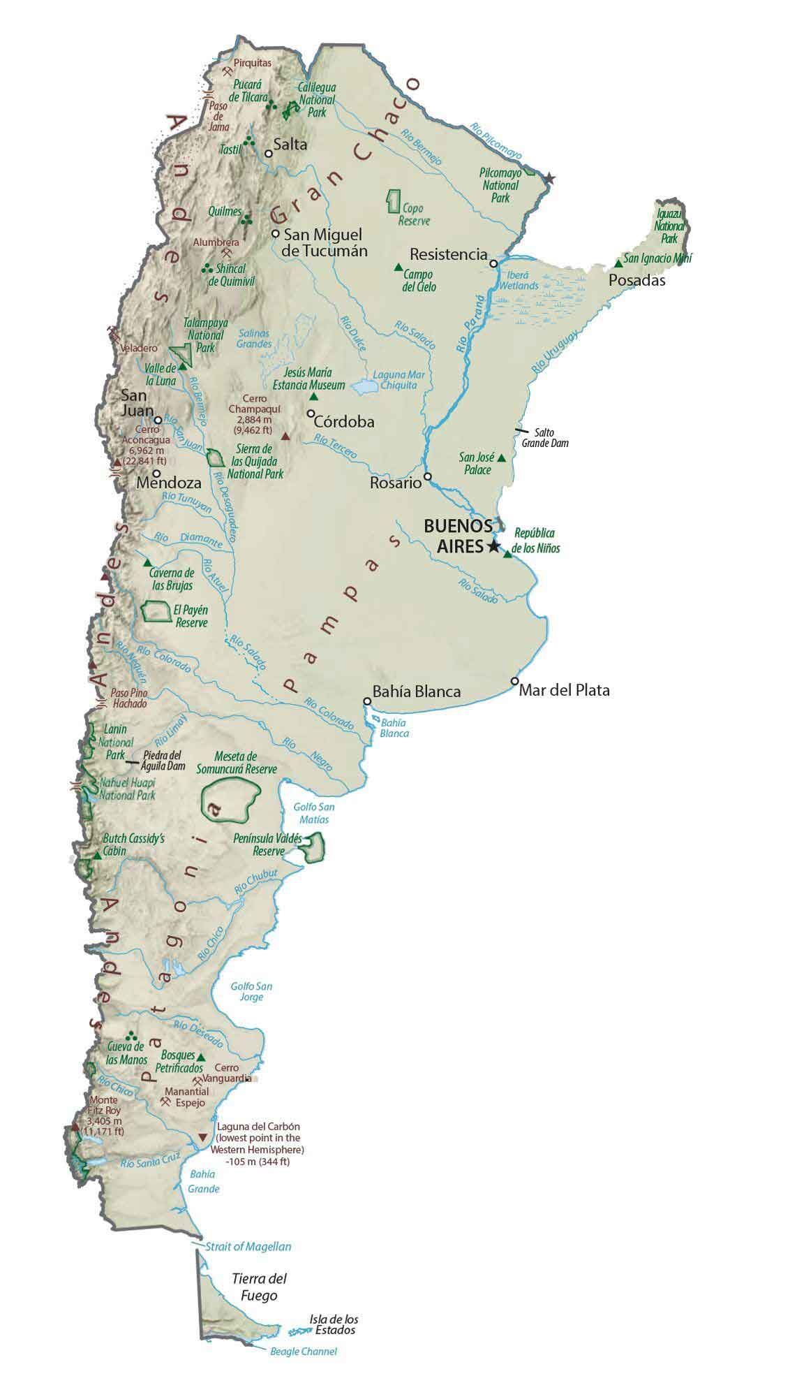Argentina Physical Map