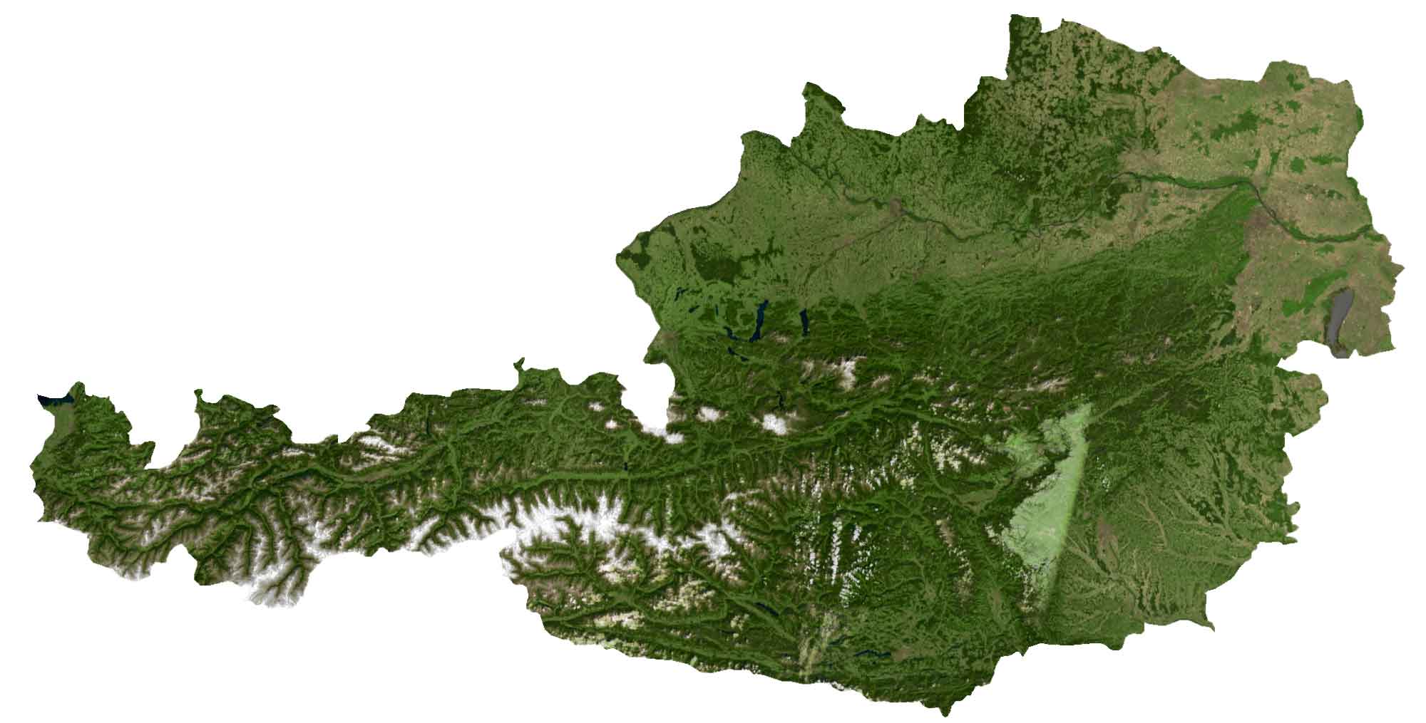 Austria Satellite Map