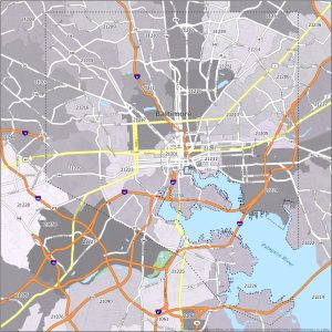 Baltimore Zip Code Map