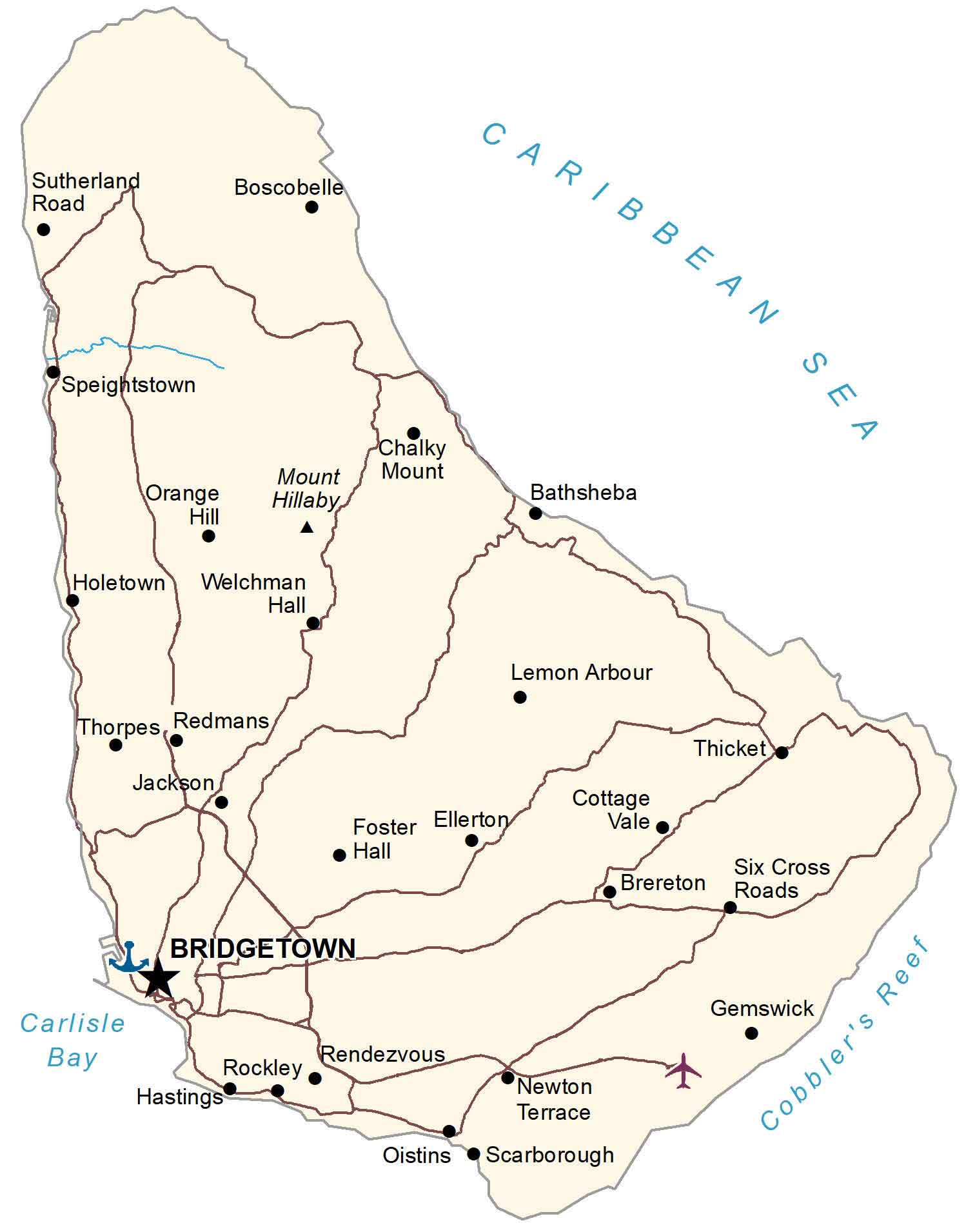 Barbados Map