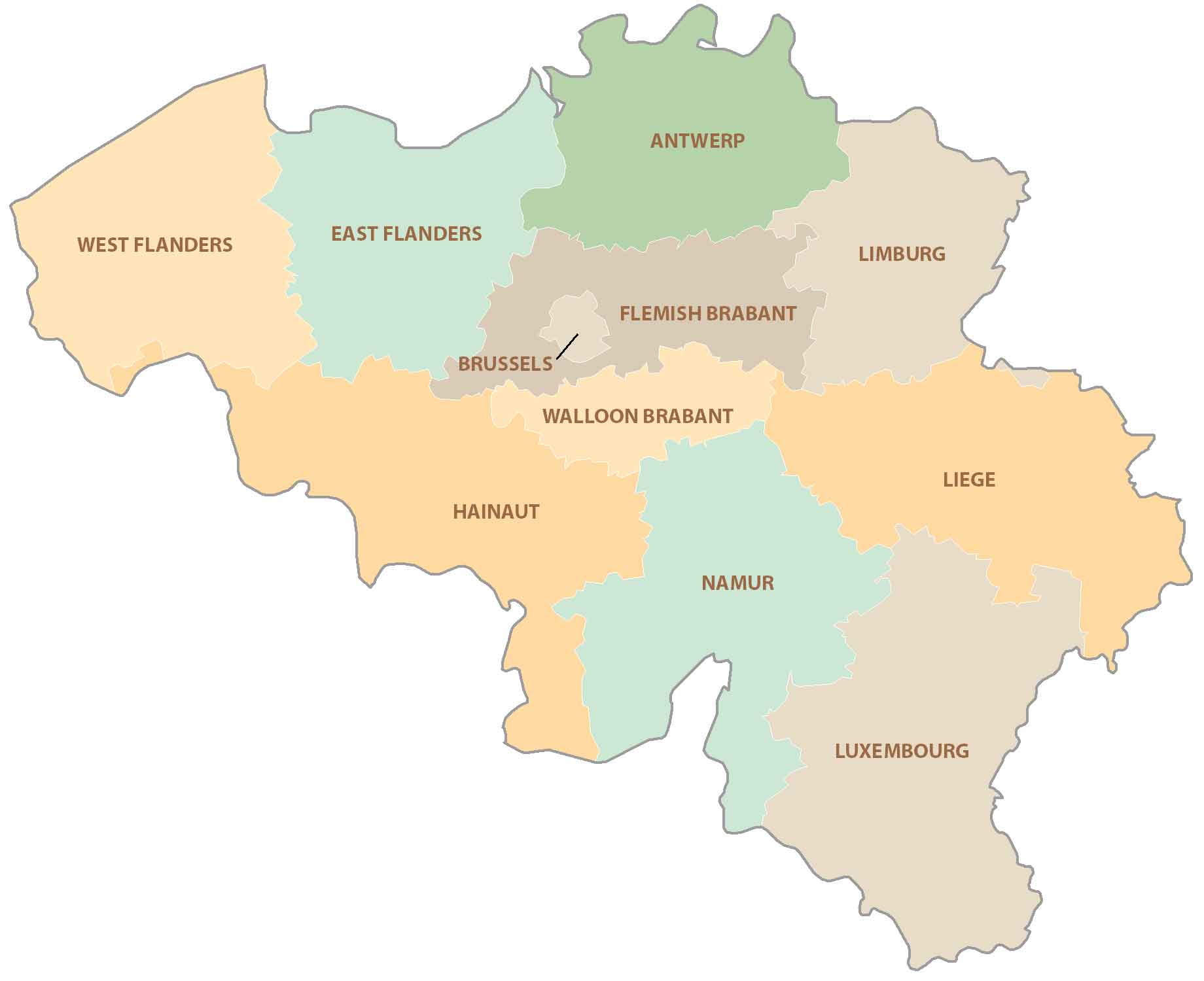 Belgium Province Map