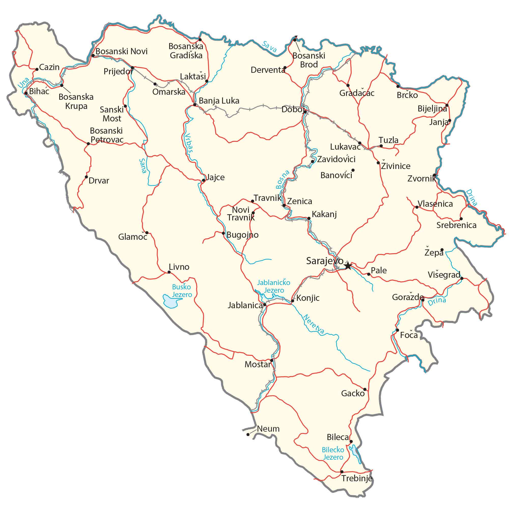 Bosnia and Herzegovina Map