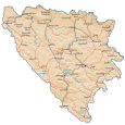 Bosnia and Herzegovina Physical Map