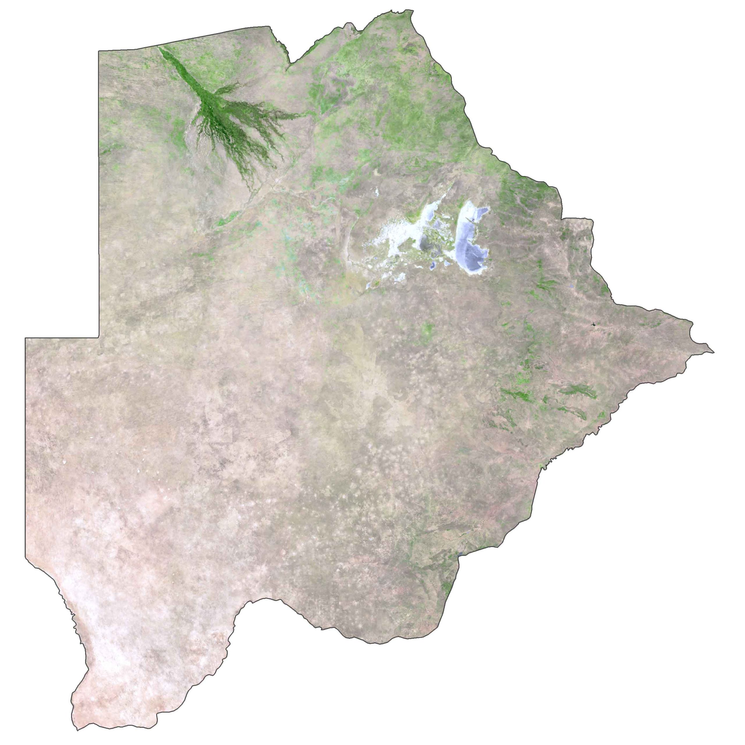 Botswana Satellite Map