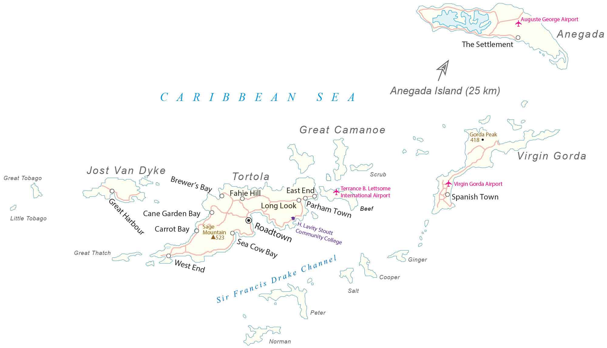 British Virgin Islands Map