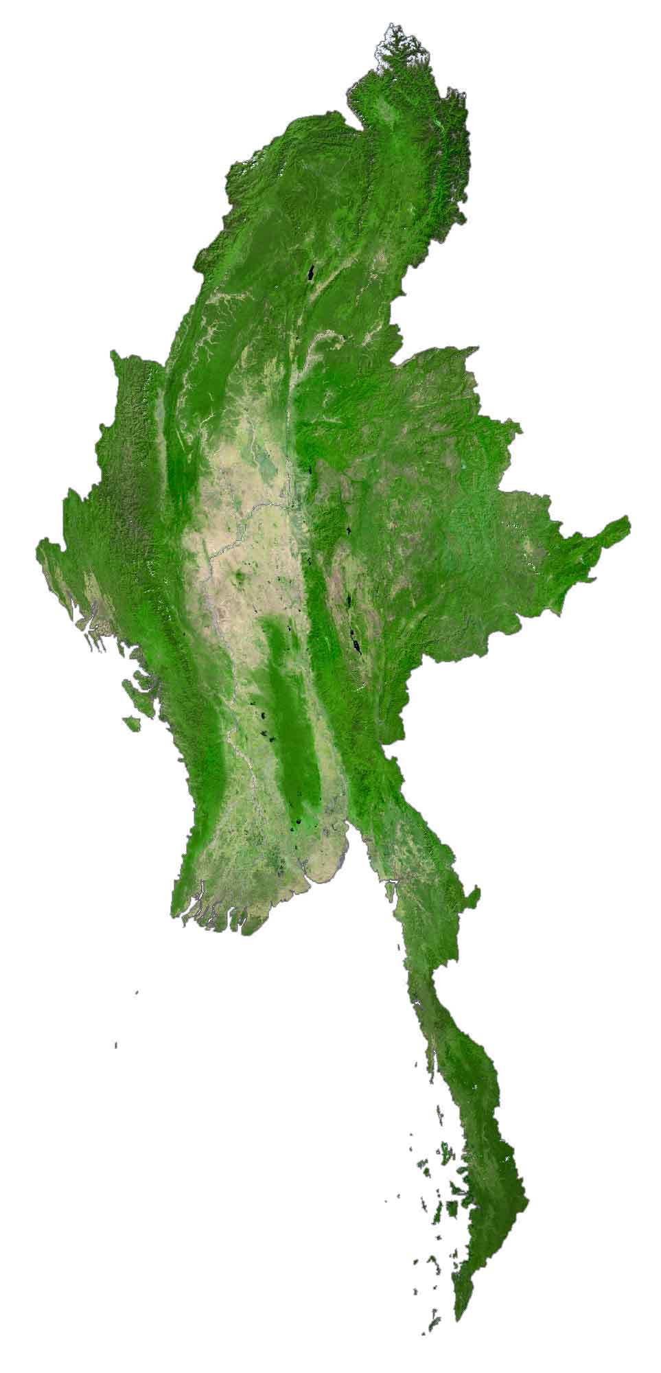 Burma Satellite Map