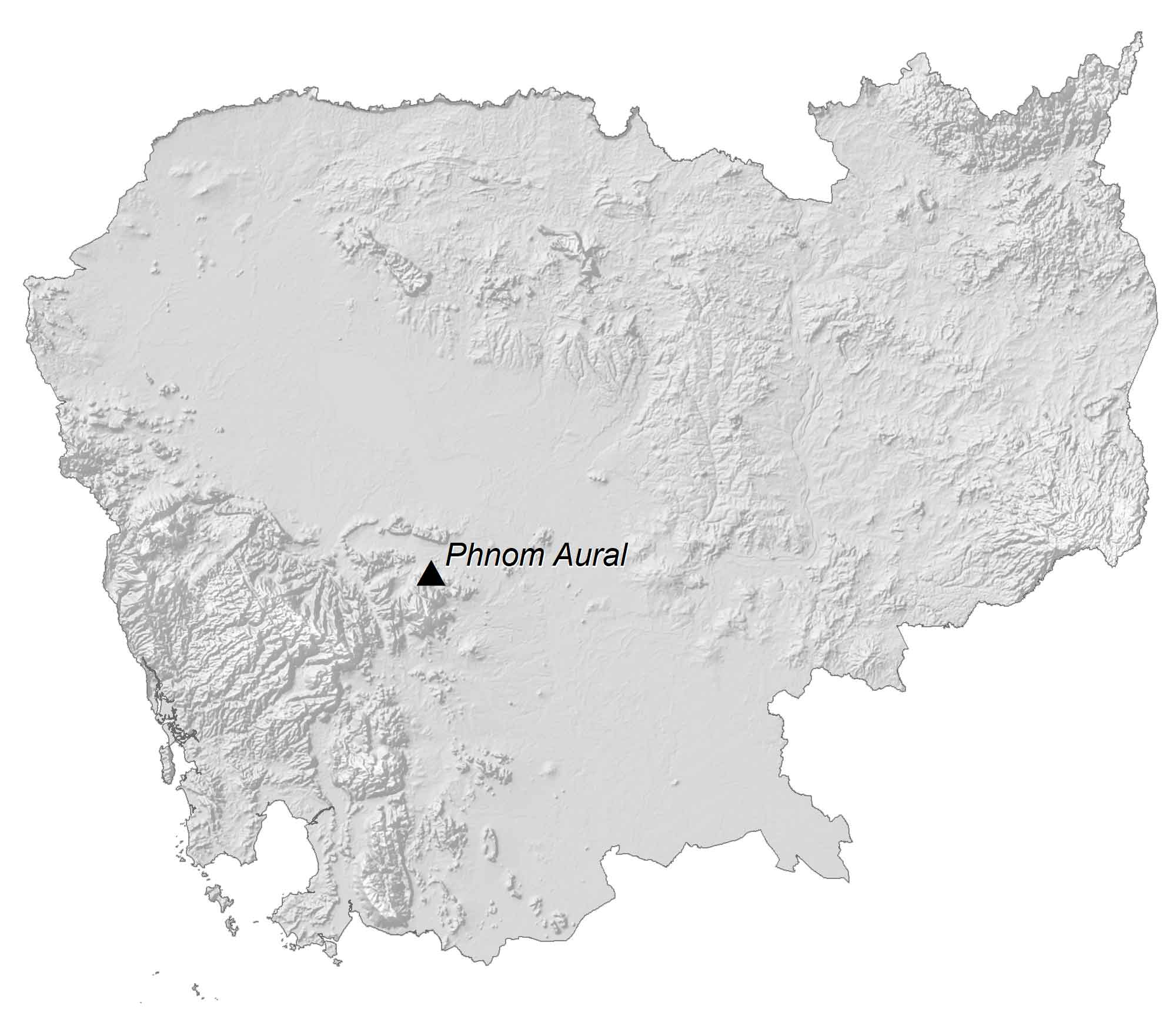 Cambodia Elevation Map