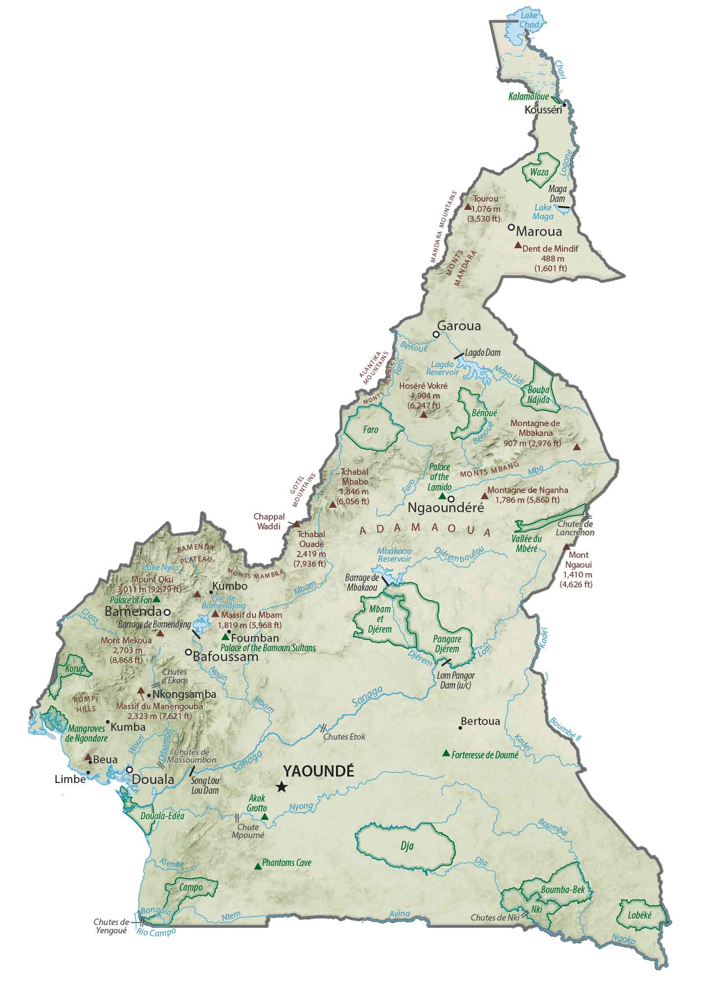 Cameroon Physical Map