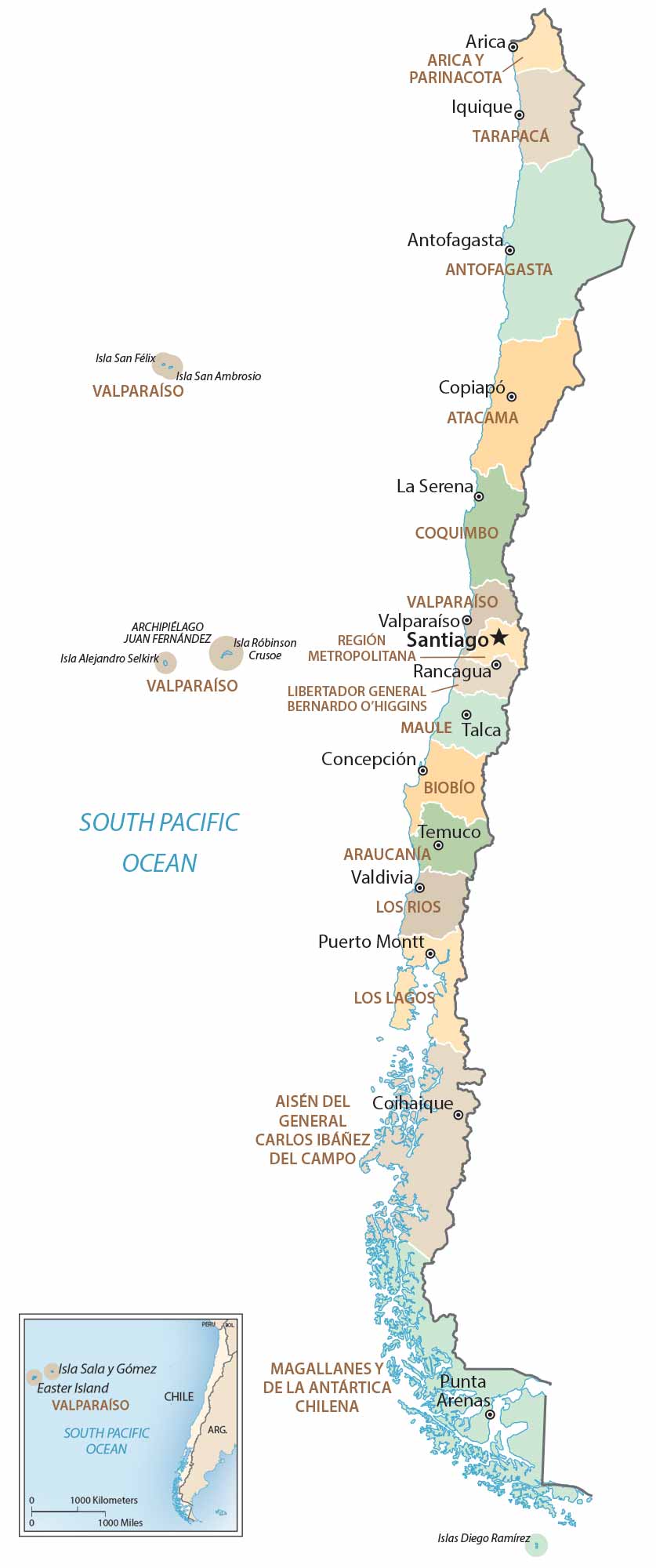 Chile Regions Map