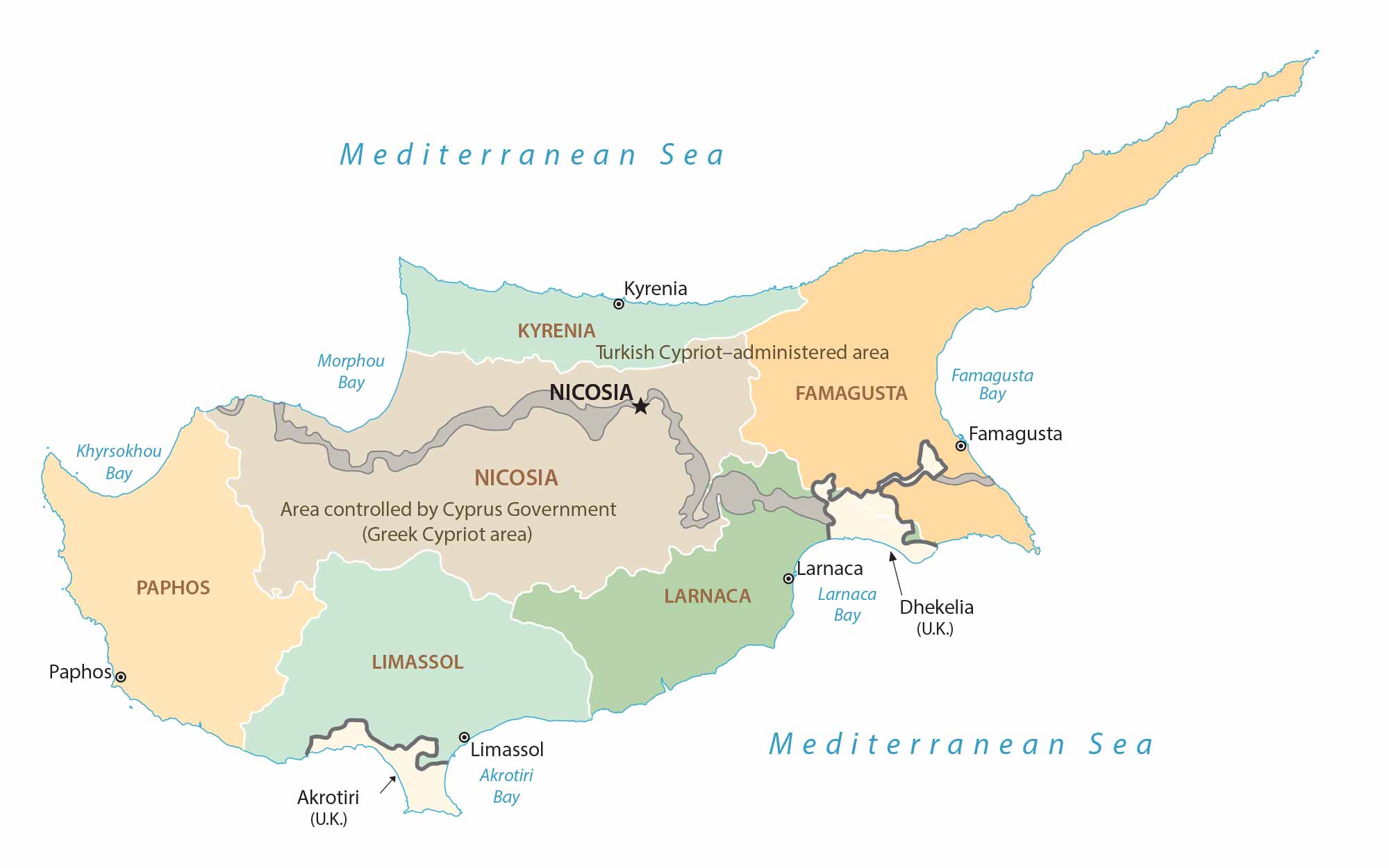 Cyprus Districts Map