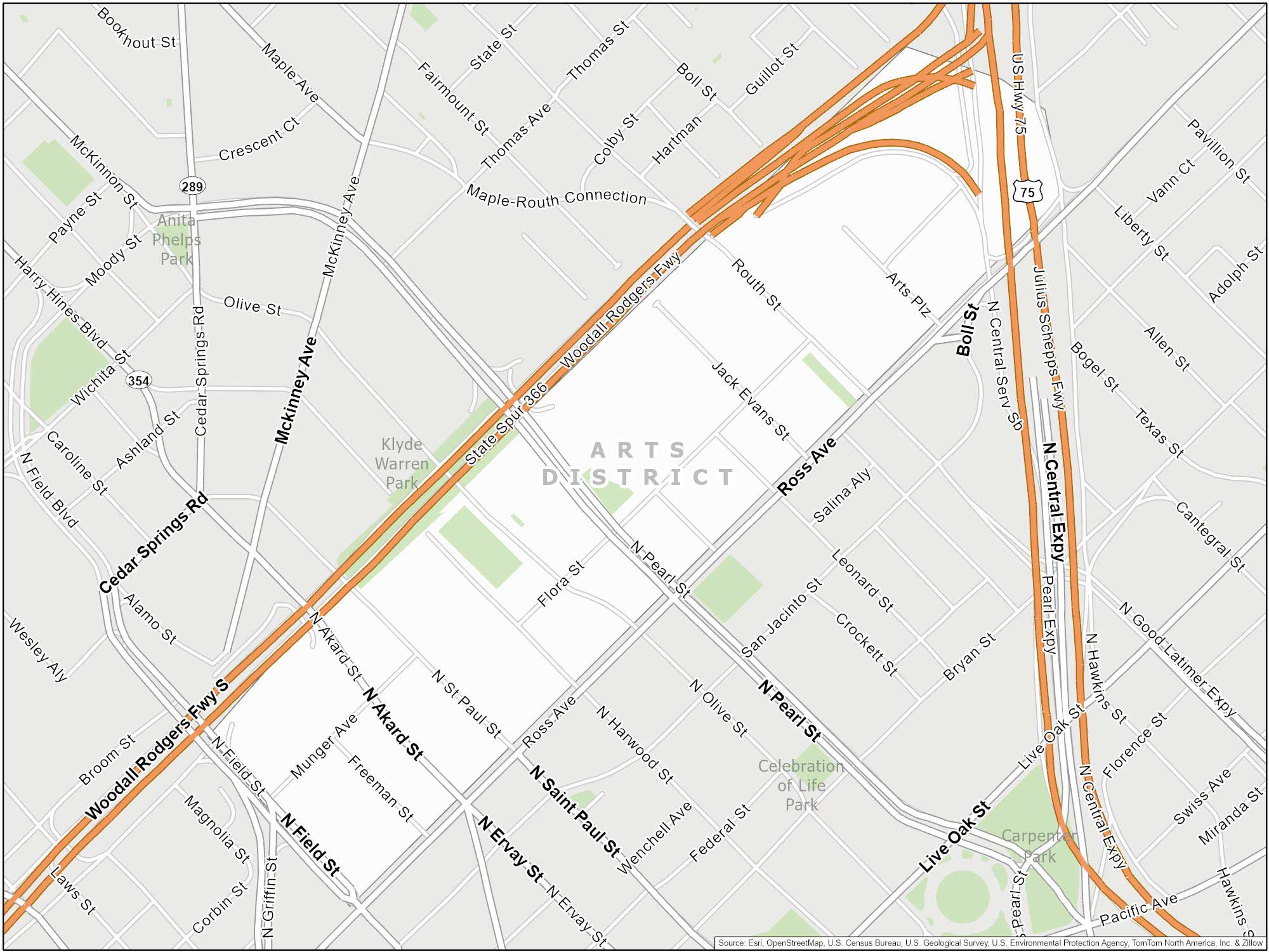 Dallas Arts District Map