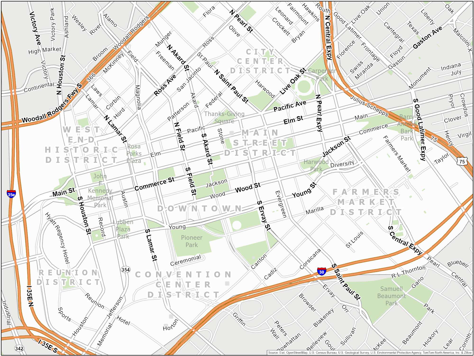 Dallas Downtown Map
