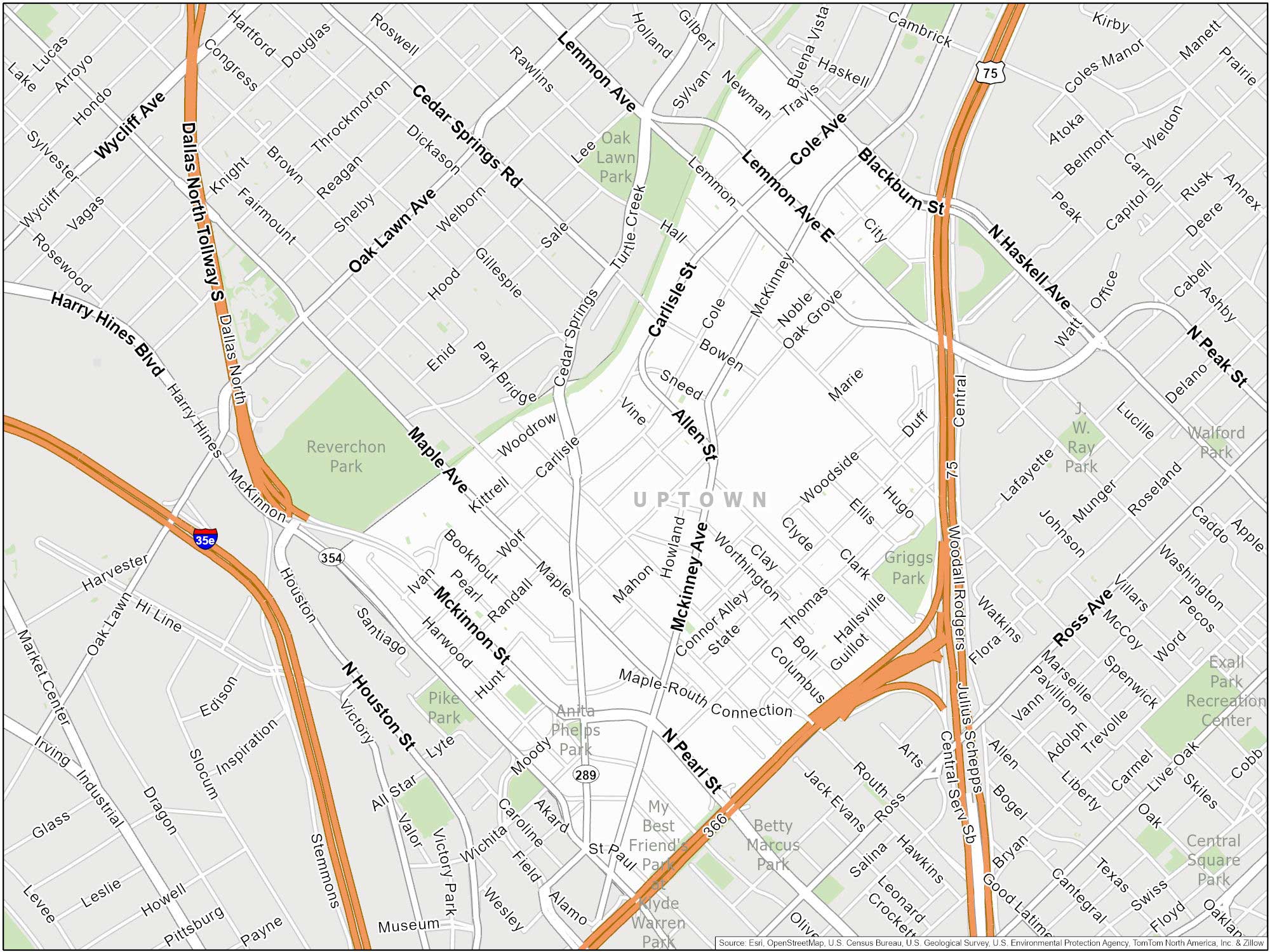 Dallas Uptown Map