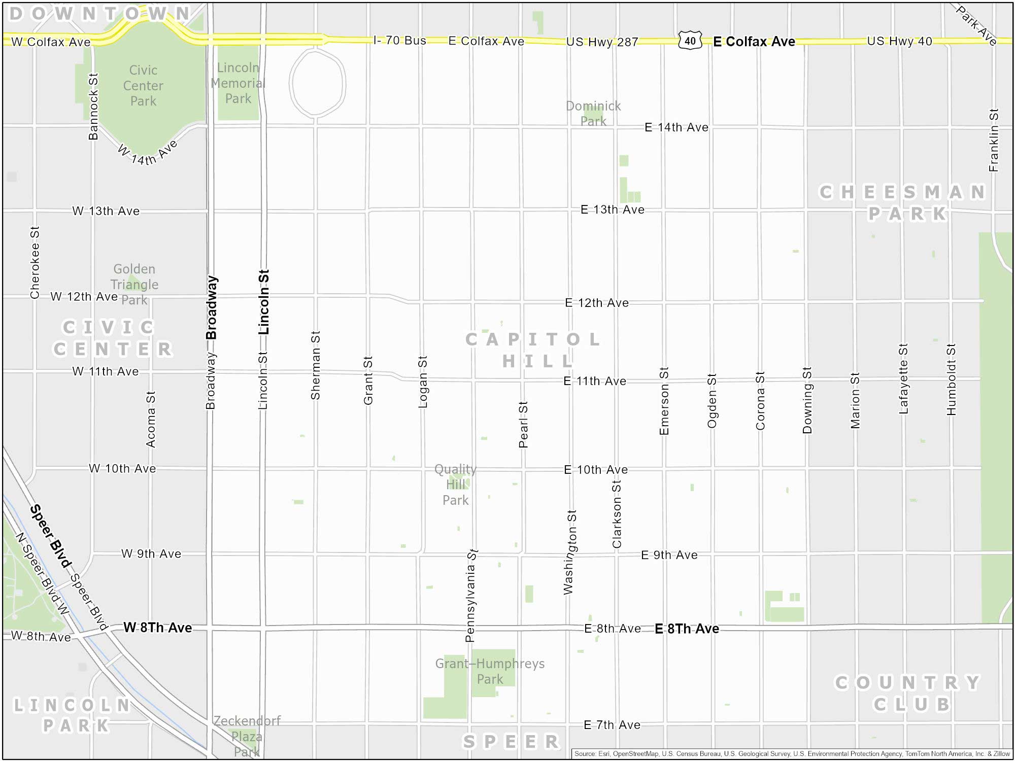 Denver Capitol Hill Map