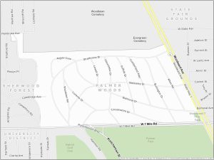 Detroit Palmer Woods Map