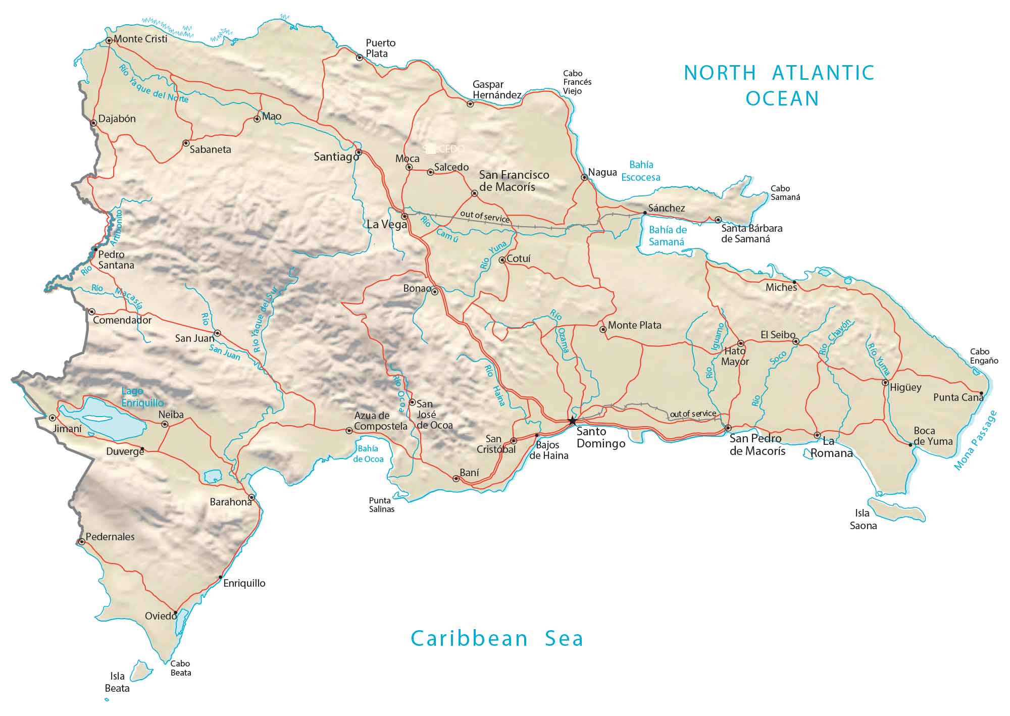 Dominican Republic Physical Map