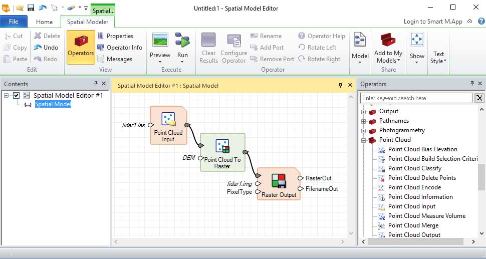 ERDAS Spatial Model Editor