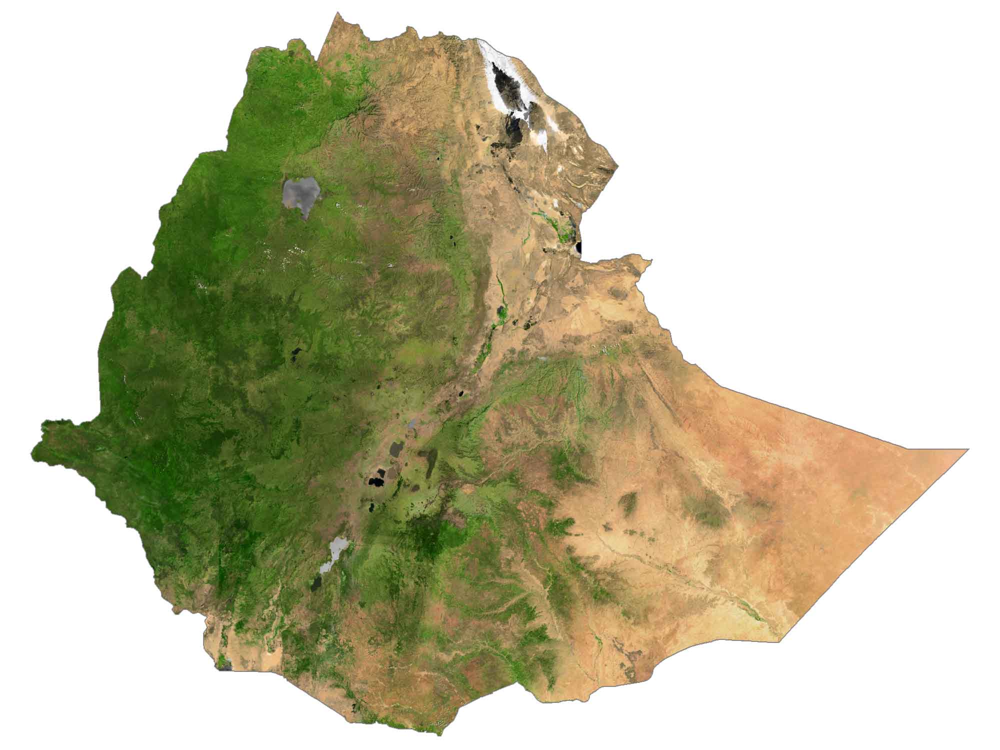 Ethiopia Satellite Map