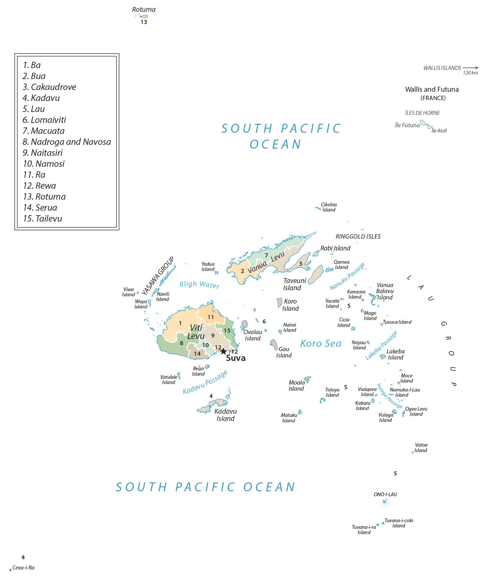 Fiji Provinces Map