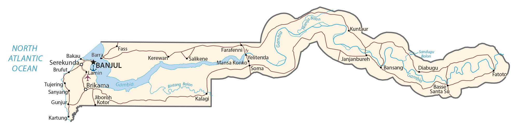 The Gambia Map