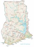 Ghana Physical Map