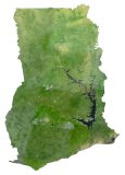 Ghana Satellite Map