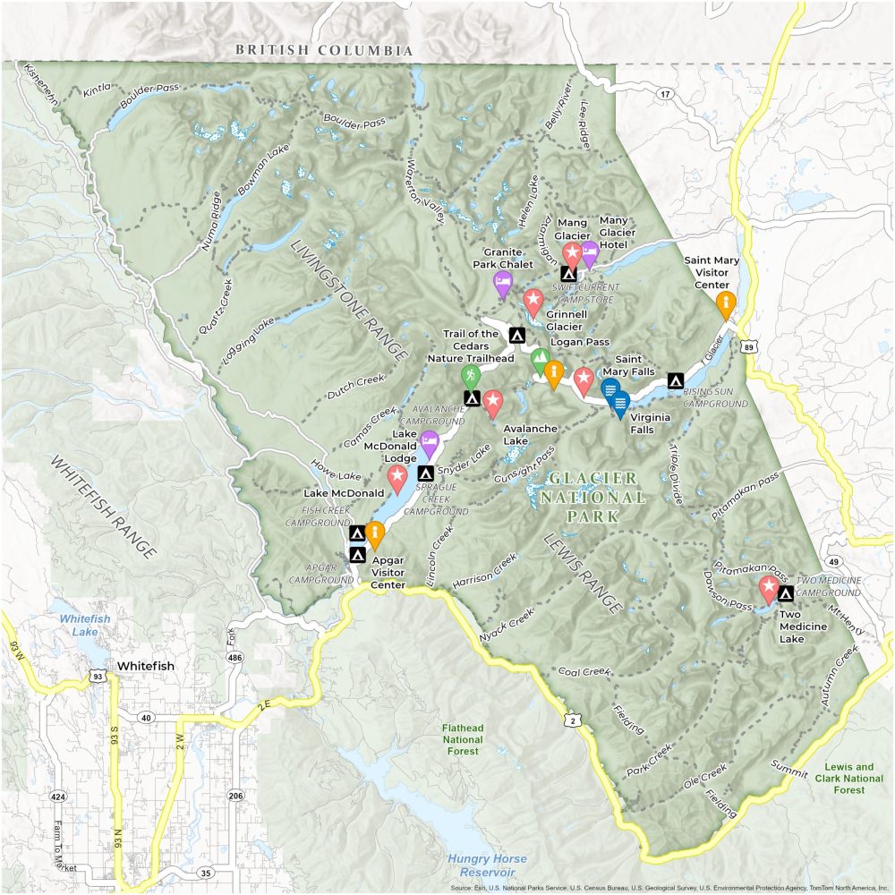 Glacier National Park Map
