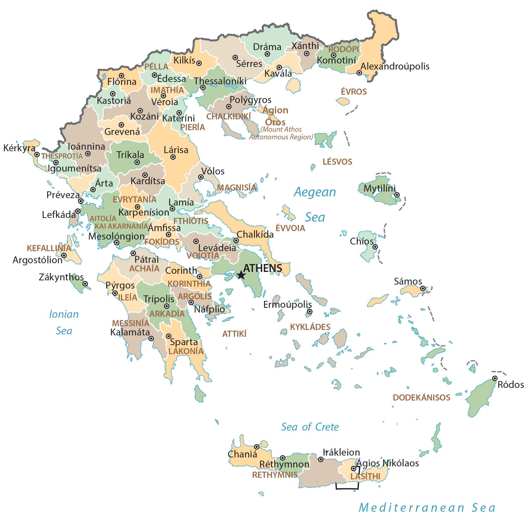 Greece Regions Map