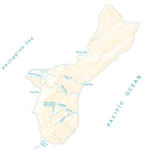 Guam Lakes and Rivers Map