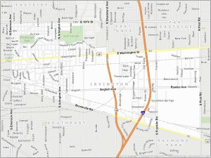Indianapolis Irvington Map