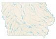 Iowa Lakes and Rivers Map