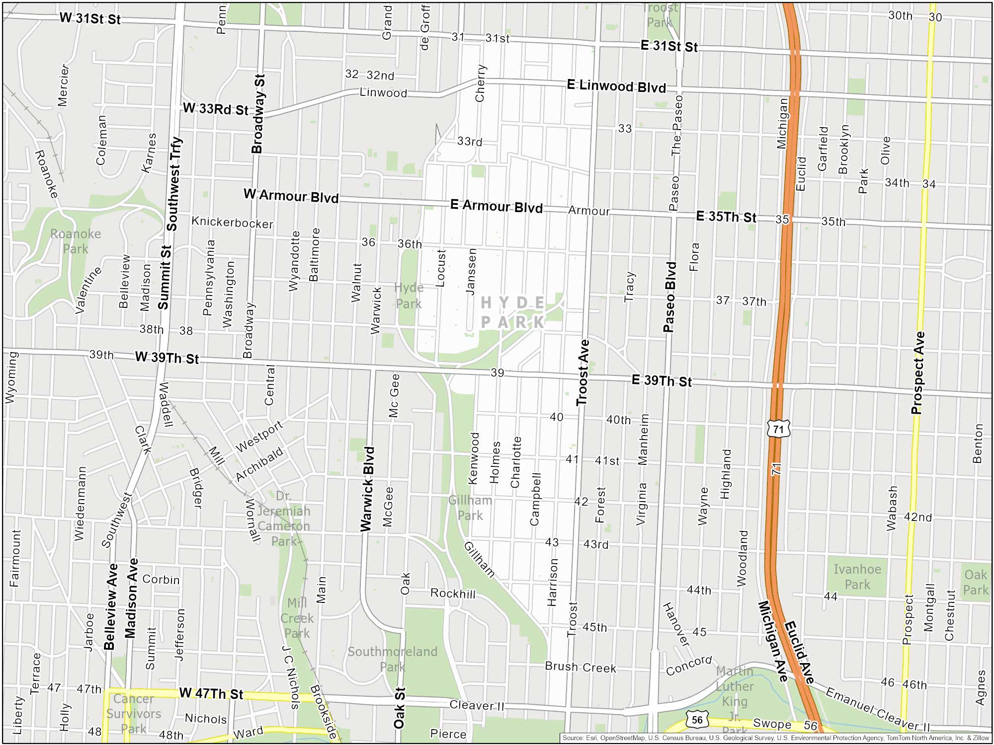 Kansas City Hyde Park Map