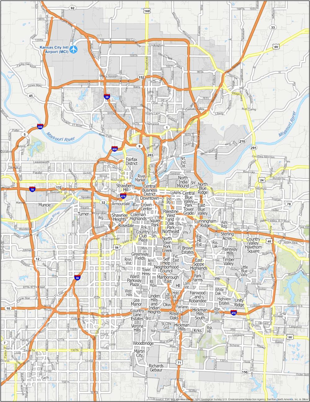 Kansas City Neighborhood Map