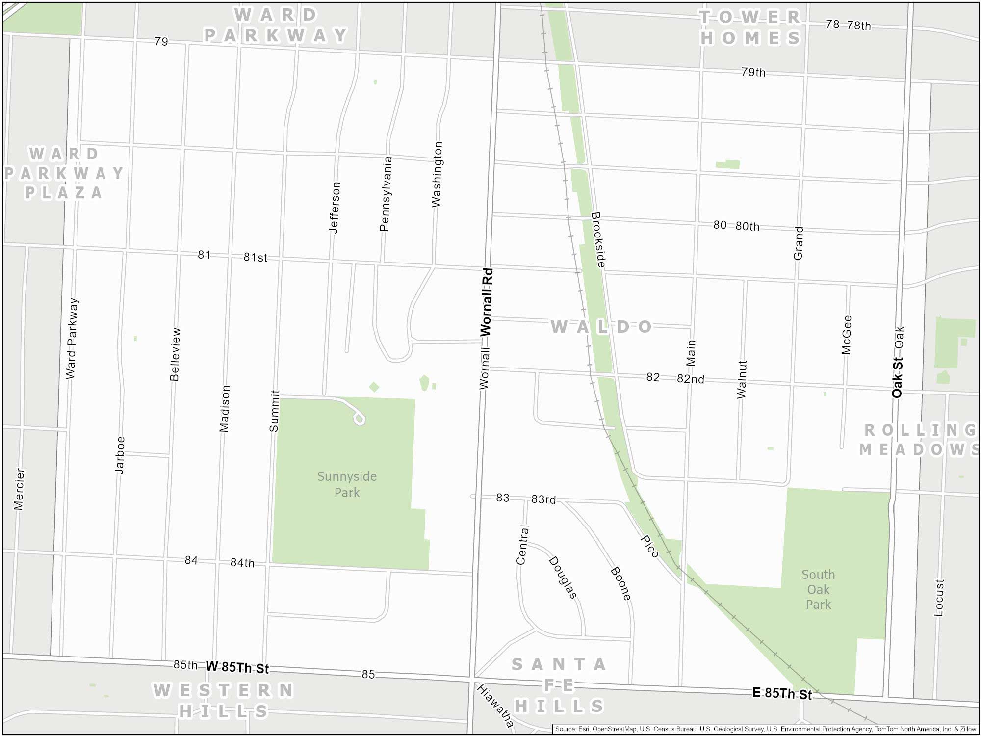 Kansas City Waldo Map