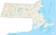 Massachusetts Lakes and Rivers Map