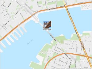 New York City Brooklyn Bridge Map