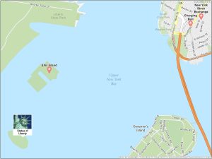 New York City Statue of Liberty Map