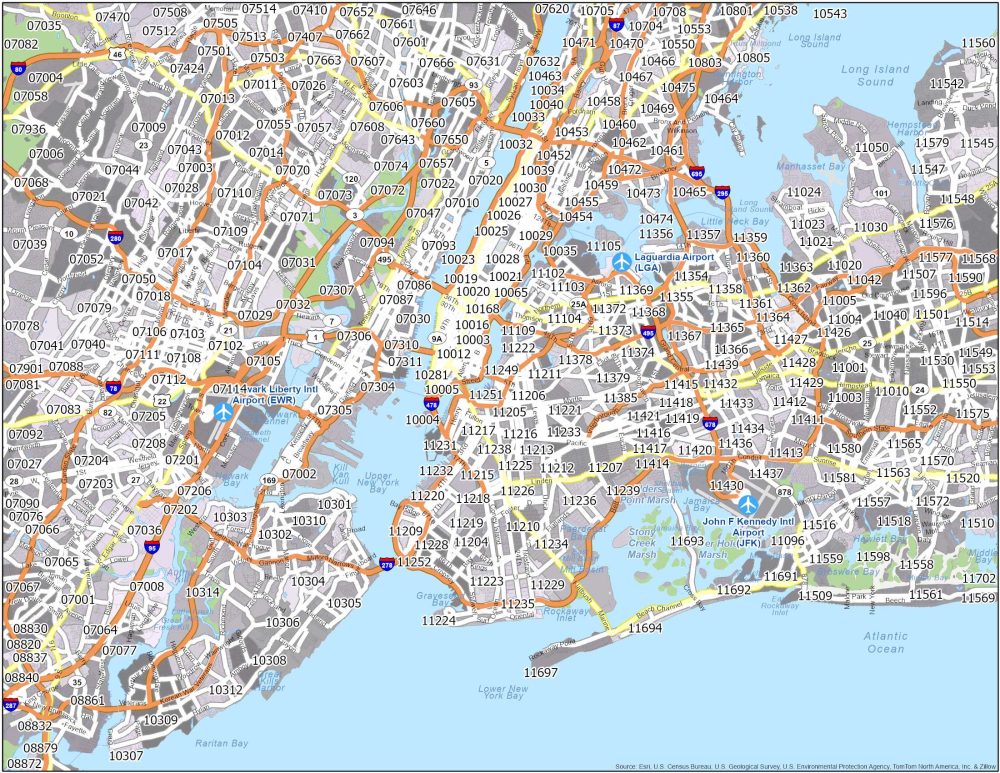 New York Zip Code Map