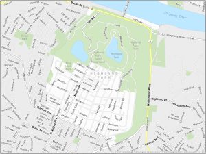 Pittsburgh Highland Park Map