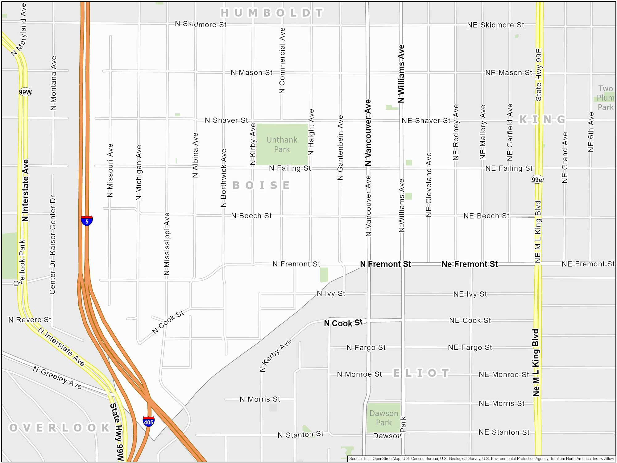 Portland Boise Map