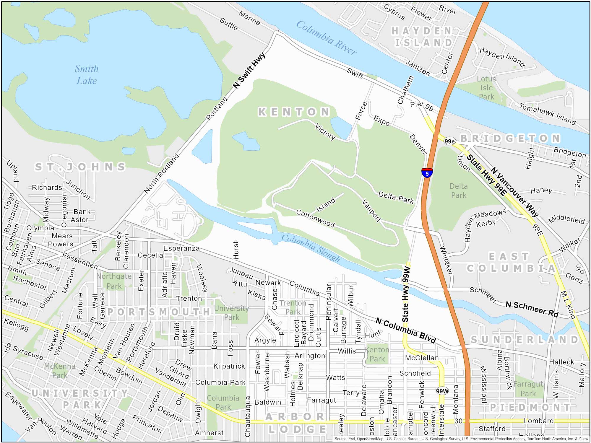 Portland Kenton Map