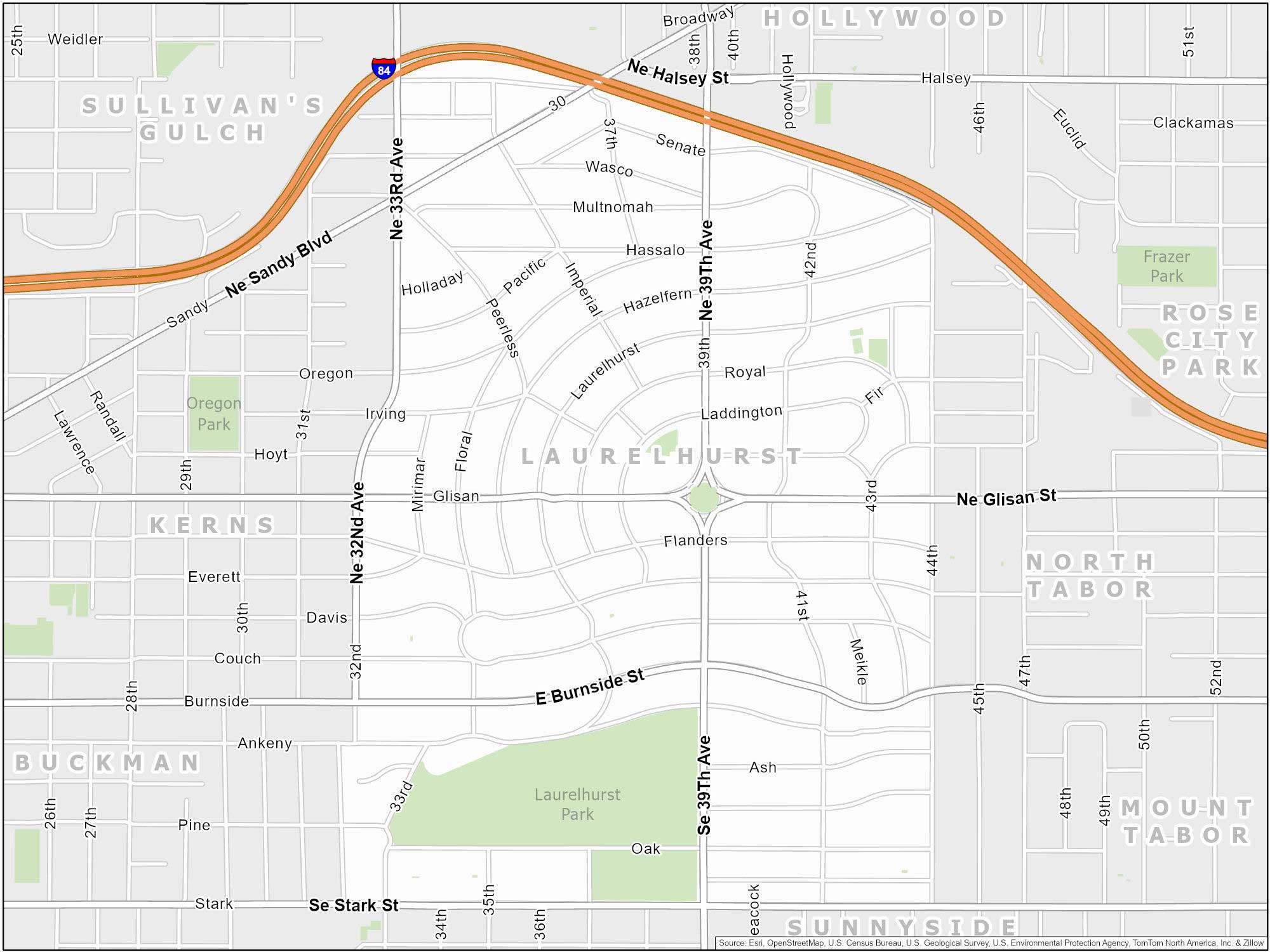 Portland Laurelhurst Map