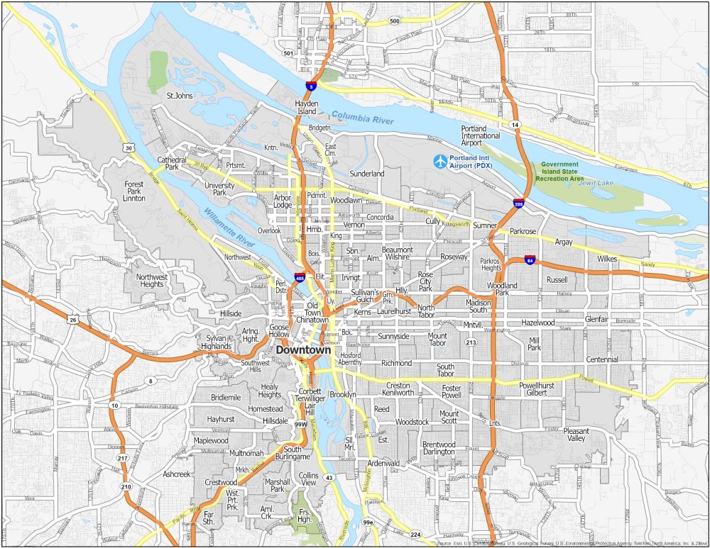 Portland Neighborhood Map
