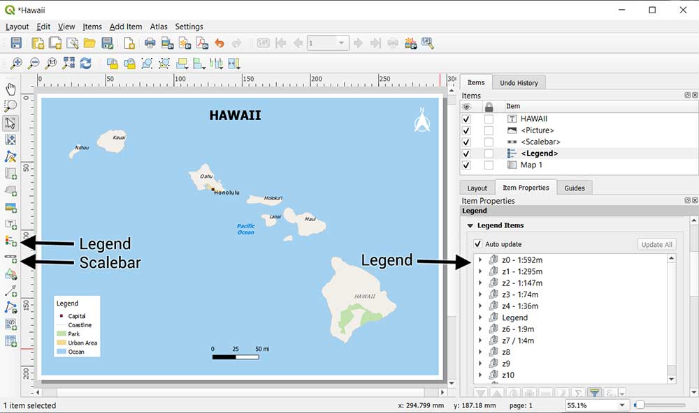 QGIS Legend Scalebar
