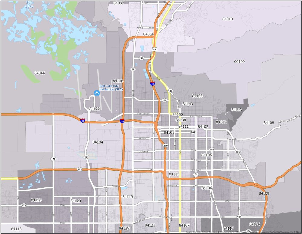 Salt Lake City Zip Code Map