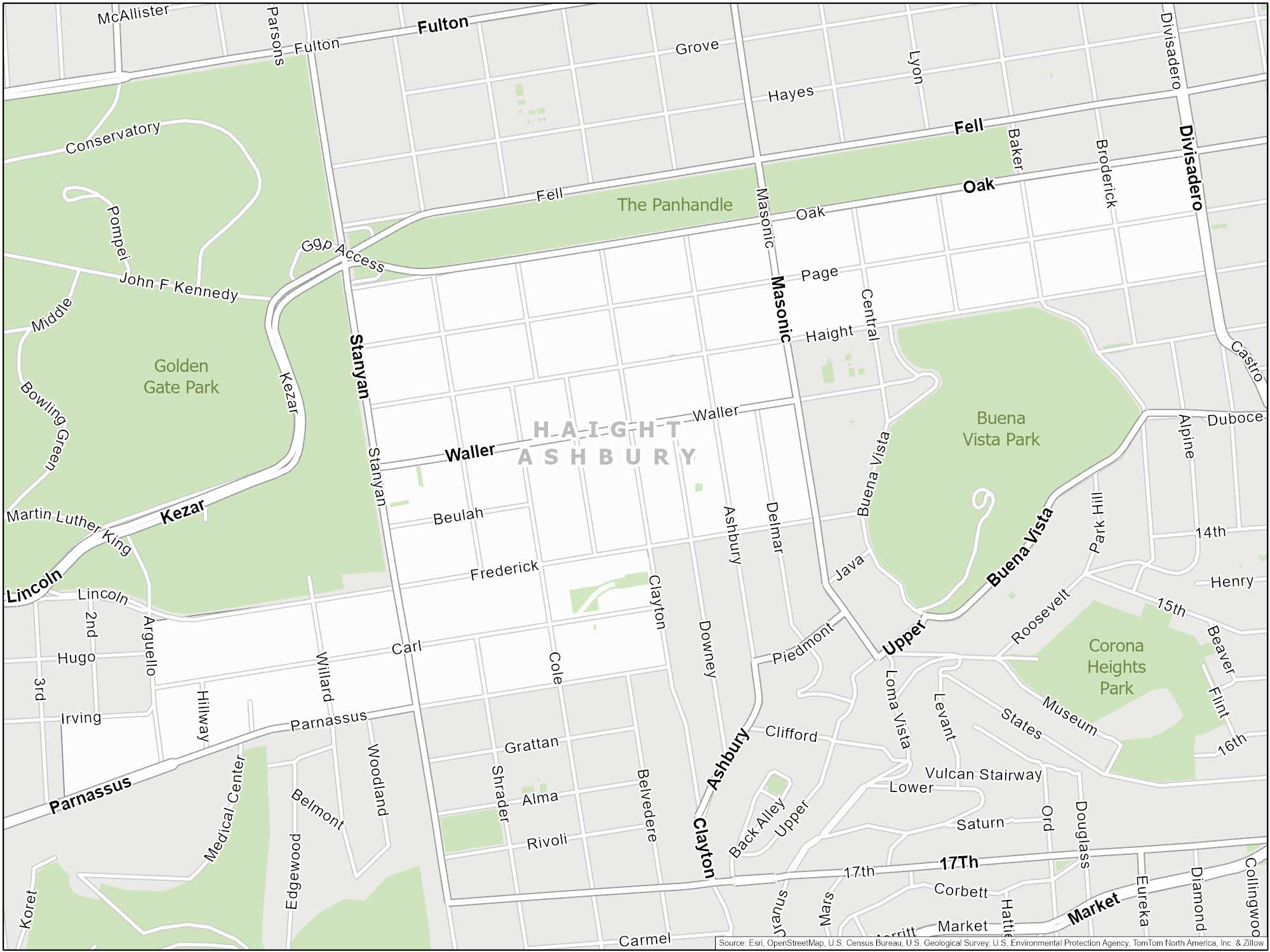 San Francisco Haight Ashbury Map