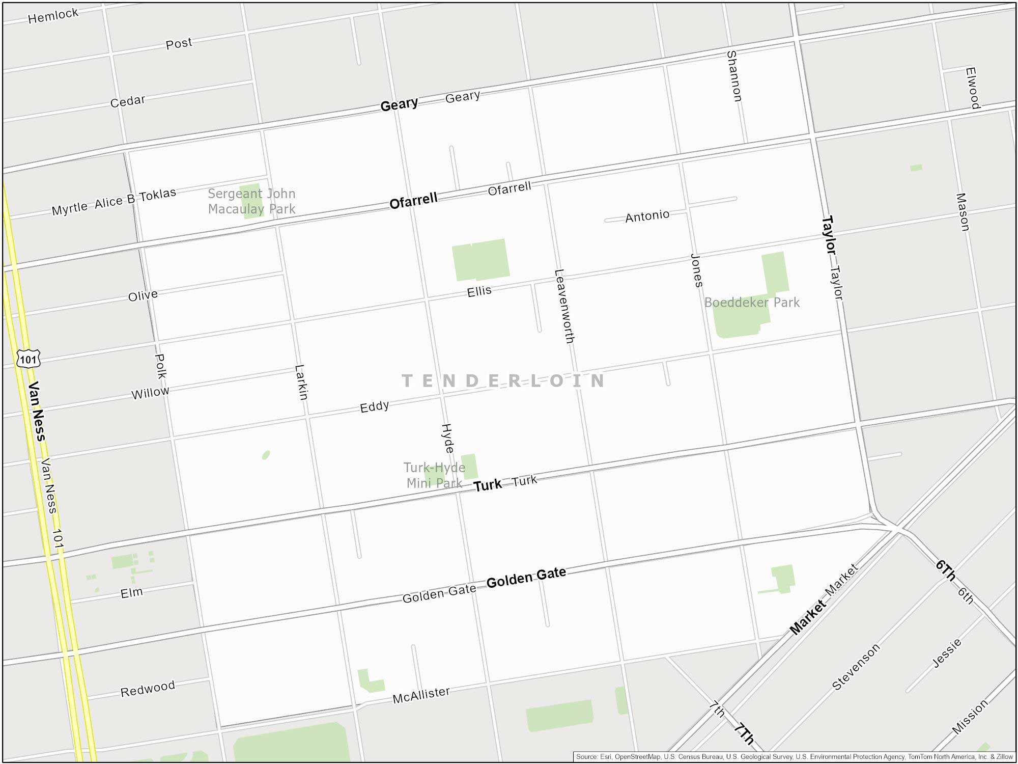 San Francisco Tenderloin Map