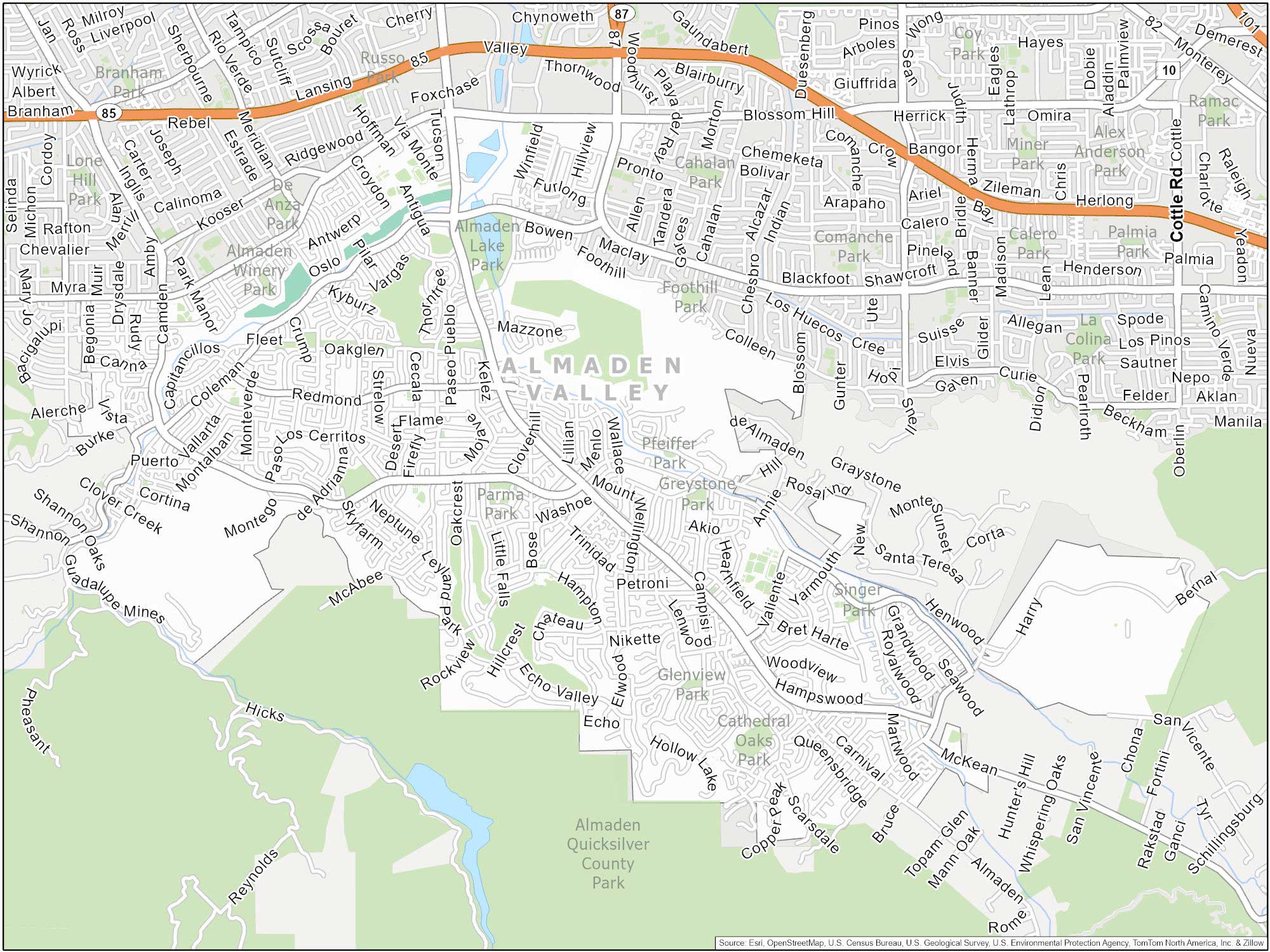 San Jose Almaden Valley Map